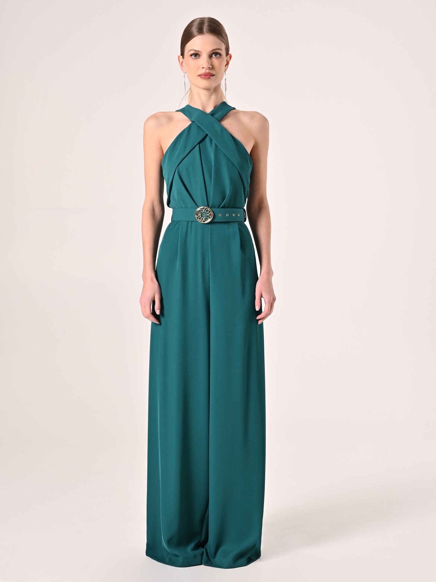 Tuta Verde Reale con Scollo all'Americana
