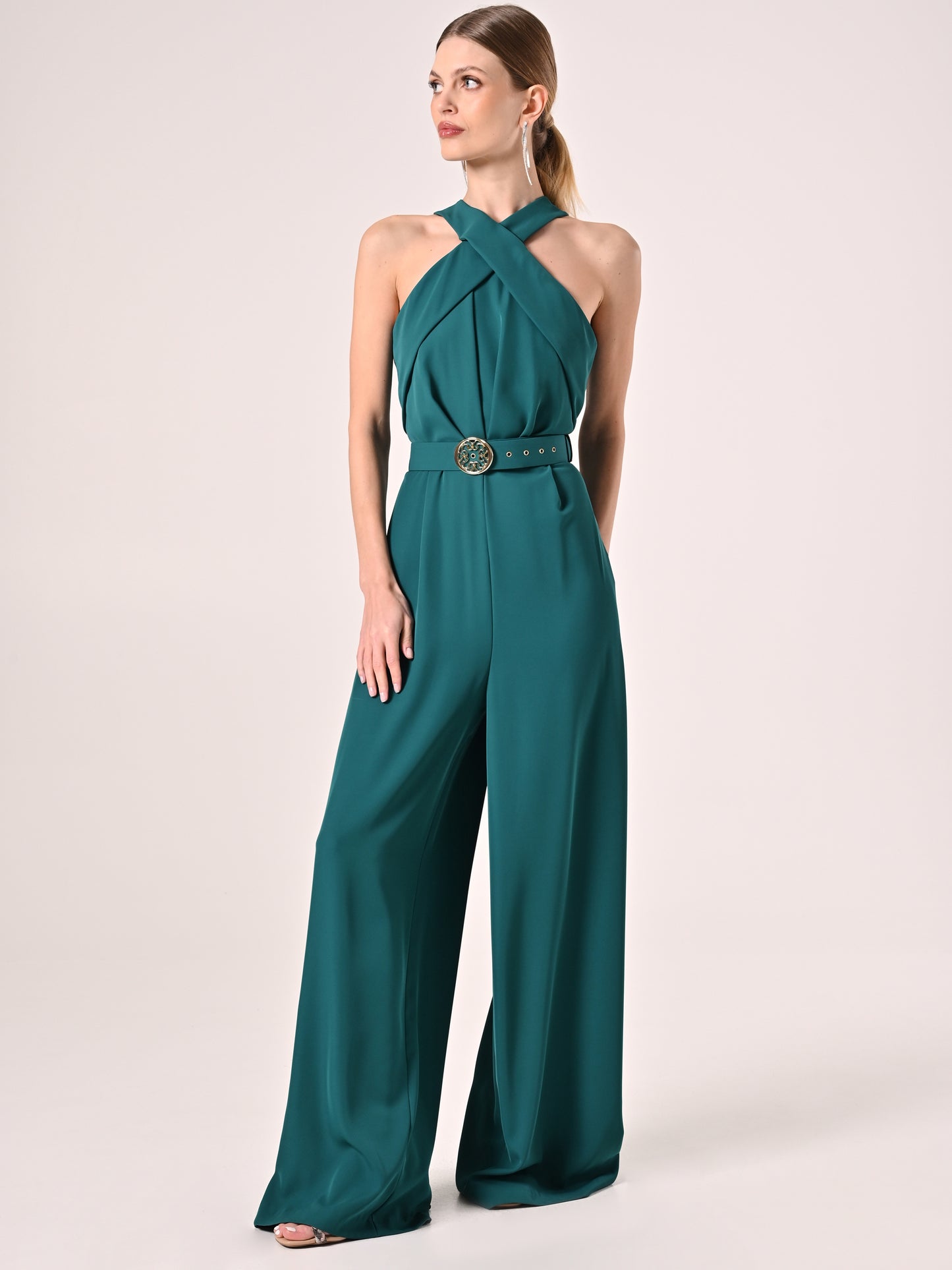 Tuta Verde Reale con Scollo all'Americana