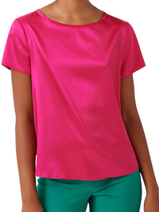 T-Shirt in Satin color Fuxia