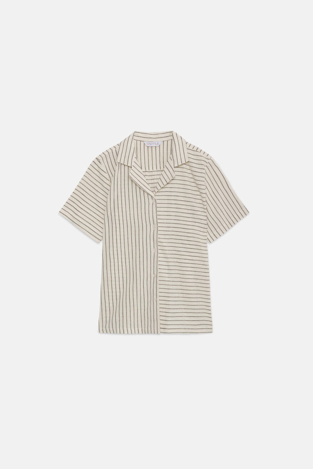 Camicia a maniche corte con fantasia a righe