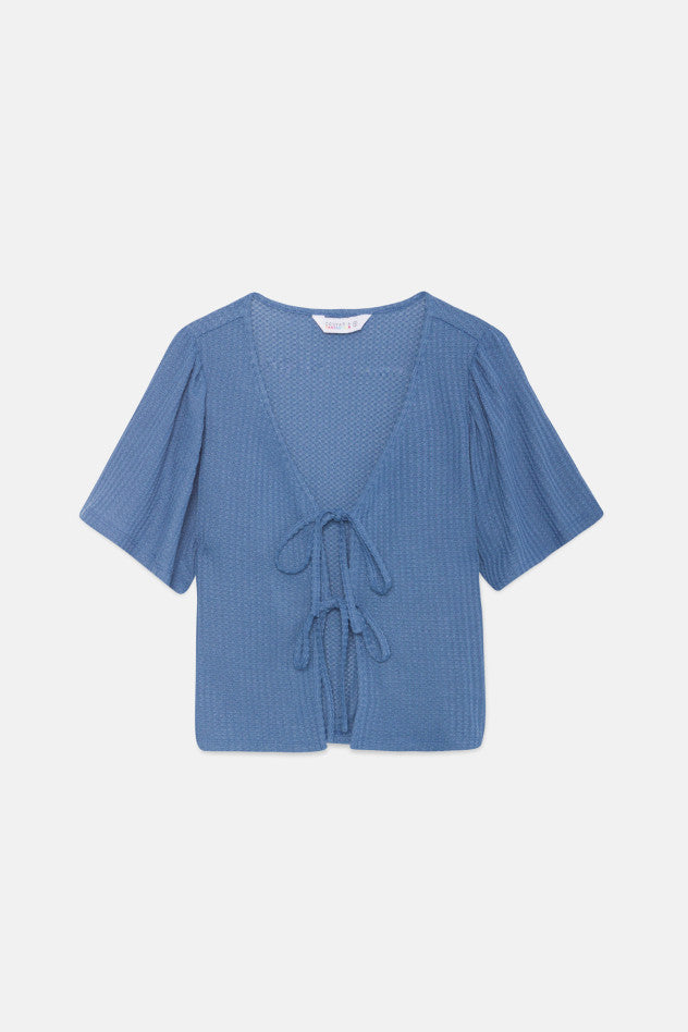 Cardigan all'Uncinetto con Maniche Corte